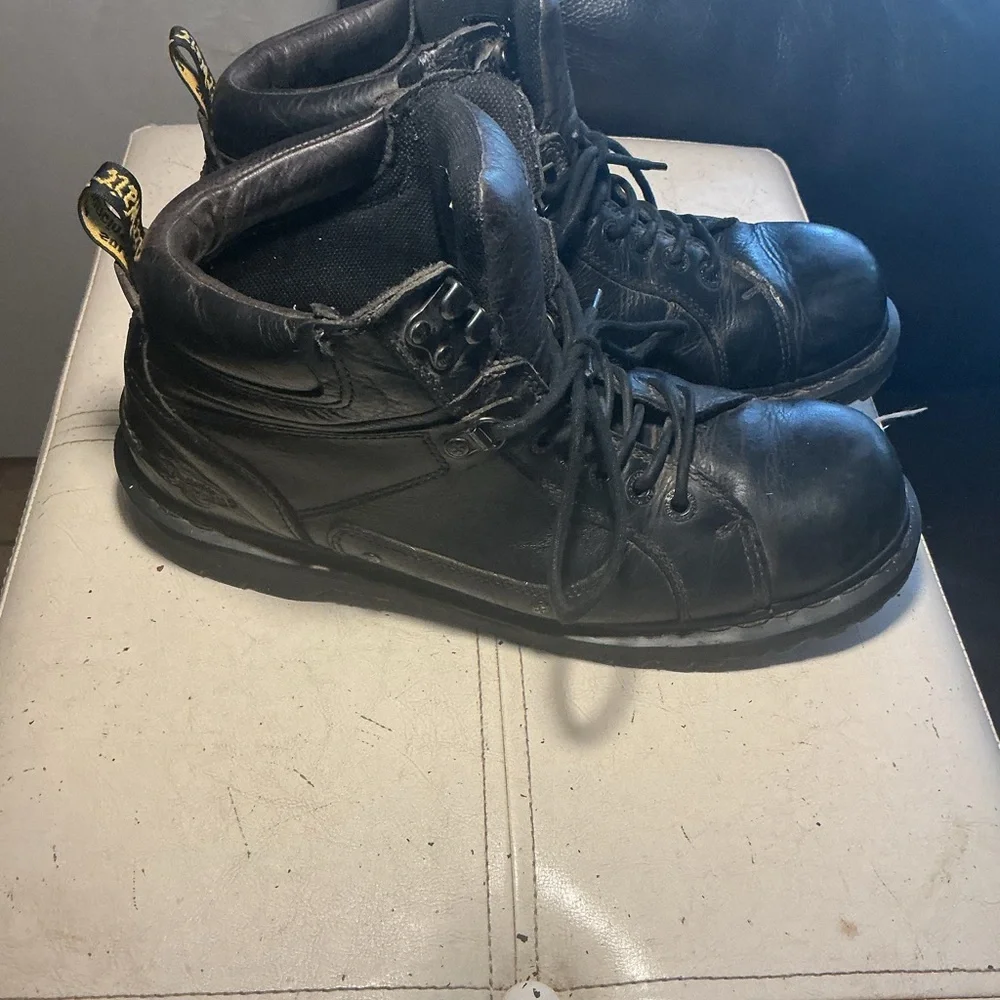 Dr. Martens Black Leather Lace-Up Work Boots
